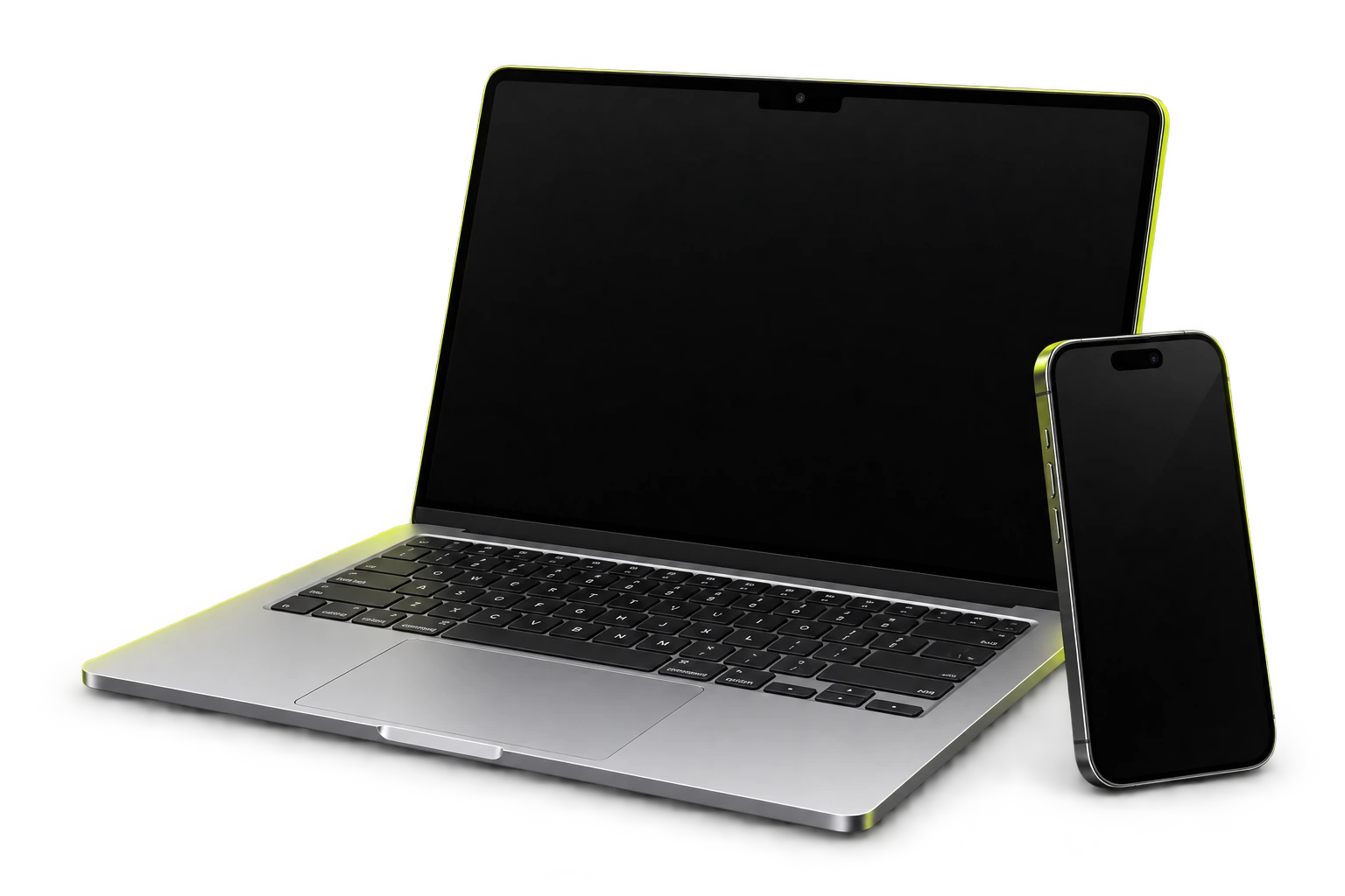 MacBook-Air- und iPhone-Geräteinszenierung